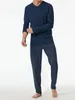 langer Schiesser Pyjama Admiralblau Produktbild-Vorschau 10