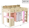 Lit superposé Merax 90x200 cm avec bureau et armoire, lit Voir les images du produit 8