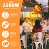 People gathered around a table outdoors, with a patio heater in the background. Anteprima dell’immagine prodotto