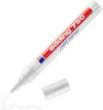 A white Edding 750 paint marker with its cap off, showing a white paint stroke on a white background. Produktbild-Vorschau