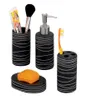 Zeller Set d'accessoires de salle de bain, 4 pcs., noir, Voir les images du produit 2