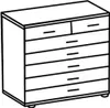 Kommode 7 Schubladen Eiche und Graphit - L91 cm Produktbild-Vorschau 3