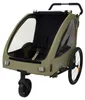 Remorque vélo 2en1 - pour 2 enfants - vert Voir les images du produit 1