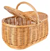 A woven wicker picnic basket with an open lid and a handle. Náhled obrázku produktu