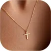TINGN Cross Chain Gold Warstwowy naszyjnik damski pozłacany Podgląd zdjęcia produktu 1
