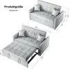 SONNI 140x94x78cm Hellgraues Doppel-Schlafsofa Sofa und Produktbild-Vorschau 7
