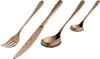 A set of four copper-colored cutlery pieces arranged diagonally on a white background. Podgląd zdjęcia produktu
