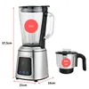 A blender and a separate mixing cup are shown against a white background, with dimensions indicated by lines and text. Voir les images du produit