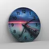 Wanduhr - Rund - Glasuhr - Brücke Meer Landschaft - 30x30cm Produktbild-Vorschau 4
