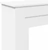 A close-up view of a white fireplace surround. Voir les images du produit