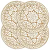 vidaXL Sets de table 4 pcs. Blanc 38 cm Rond Jute Voir les images du produit 4