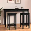 vidaXL Barstühle 2 Stk. Schwarz 40x40x78 cm Massivholz Produktbild-Vorschau 2