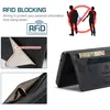 Collage of product images and marketing text highlighting RFID blocking feature. Produktbild-Vorschau