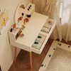 Toaletný stolík so zrkadlom, moderný, biely, so zásuvkami, Náhľad obrázku produktu 7