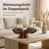 Doppel Windlicht Holzhand aus Suarholz mit 2 Glasgefäßen Produktbild-Vorschau 8