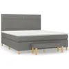 The Living Store Boxspringbett mit Matratze Dunkelgrau Produktbild-Vorschau 3