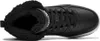A top-down view of a black high-top sneaker with a furry lining. Produktbild-Vorschau
