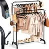 Vilde | Kledingrek, dubbel - 110x45x152 cm - Zwart - Metaal Productafbeelding-voorbeeld 9