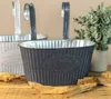 Metall Hängetopf grau mit 2 Henkel 25 x 13cm - 4 Stück Produktbild-Vorschau 6