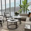 WISFOR 2er Set Couchtisch mit Aluminiumgestell, Satztisch Produktbild-Vorschau 8