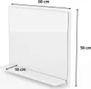 Lustro łazienkowe z półką białe- wys: 50 x szer: 60 cm - Podgląd zdjęcia produktu 2
