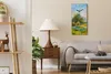 Wandbild Leinwand Bilder mit Uhr 30x60 Wiese Blume Bäume Produktbild-Vorschau 3