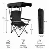 BigDean Campingstuhl mit Sonnendach schwarz, faltbar, Produktbild-Vorschau 3