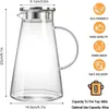 WUWEOT Carafe en verre de 2 litres avec couvercle en acier Voir les images du produit 3