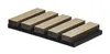 A product shot of an acoustic panel with wooden slats on a black base. Podgląd zdjęcia produktu