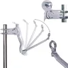 A product image showing a satellite dish mount with adjustable arms, demonstrating its range of motion. Produktbild-Vorschau