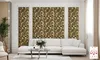 A modern living room with a sectional sofa and decorative wall panels. Produktbild-Vorschau