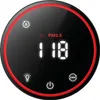 A close-up of a digital display on a black circular device with a red outer ring. The display shows numerical data and icons. Produktbild-Vorschau