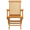Gartenstühle mit Weinroten Kissen 8 Stk. Massivholz Teak Produktbild-Vorschau 3