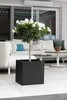 VIVANNO Pflanzkübel Fiberglas BLOCK Würfel, Anthrazit matt Produktbild-Vorschau 2