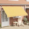 ručně stahovací markýza vidaXL 350 cm oranžová/bílá Náhled obrázku produktu 1