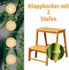 COSTWAY 2-traps opstapkrukje, inklapbare ladderkruk, bamboe Productafbeelding-voorbeeld 4