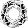 A close-up view of a Pandora charm with intricate detailing and engraved text. Anteprima dell’immagine prodotto