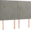 LED Kopfteil Hellgrau 144x5x118/128 cm Samt Produktbild-Vorschau 4