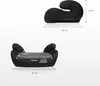 Two views of a black child car seat booster with dimensions indicated. Náhľad obrázku produktu