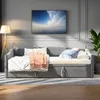 UnboxG Čalouněná postel 90x200cm jednolůžko s výsuvným Náhled obrázku produktu 6
