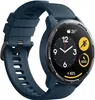 A close-up studio shot of a blue smartwatch with a black strap, displaying various health and weather metrics on its screen. Náhľad obrázku produktu