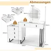 COSTWAY Coiffeuse Coiffeuse avec miroir LED, 3 modes Voir les images du produit 3