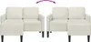 vidaXL 2-Sitzer-Sofa mit Chaiselongue L-Form Creme 125 cm Produktbild-Vorschau 6