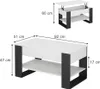 Table basse Vicco Lifto blanc/anthracite 92x51cm avec Voir les images du produit 6
