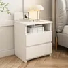 Table de chevet blanche avec 2 tiroirs loft pour chambre à Voir les images du produit 7