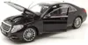 A black Mercedes S-Class W222 model car with its hood and driver's side door open. Produktbild-Vorschau