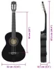 vidaXL Klasická gitara pre začiatočníkov a deti čierna 1/2 Náhľad obrázku produktu 7