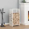 vidaXL Porta legna Bianco 40x30x80 cm Acciaio laminato a Anteprima dell’immagine prodotto 2