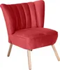 Sessel Kadisha Bezug Samtvelours Buche natur / rot 21102 Produktbild-Vorschau 1