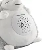 Close-up of a plush hedgehog toy with a projection unit on its belly. Voir les images du produit